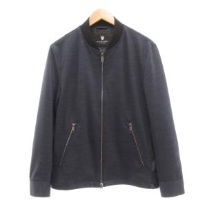 美品 ウォッシャブルウールジャージーMA-1 ジャケット ブルゾン チェック切替 M ブルー系 /UO