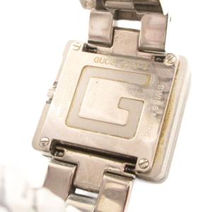 GUCCI ジャンク品 腕時計 3600J アナログウォッチ スクエア クオーツ 文字盤ブラック シルバーカラー /AE