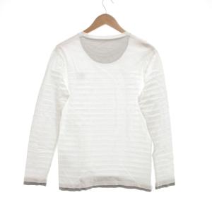 BURBERRY BLACK LABEL Tシャツ カットソー 長袖 3 白 ホワイト ロゴ刺繍 フェイクレイヤード /UO