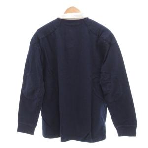 Polo by Ralph Lauren 90s ラガーシャツ 長袖 L 紺 ネイビー ロゴ刺繍 エルボーパッチ /UO