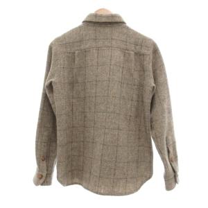 TOUJOURS CPOシャツ ジャケット ウール ベージュ くるみボタン チェック柄 /UO