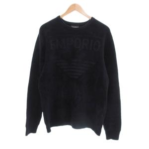 クルーネック ロゴ スウェットシャツ トレーナー L 紺 ネイビー 起毛 /UO