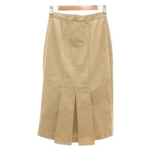 PRADA タイトスカート ミモレ ロング バックプリーツ 40 ベージュ系 /UO