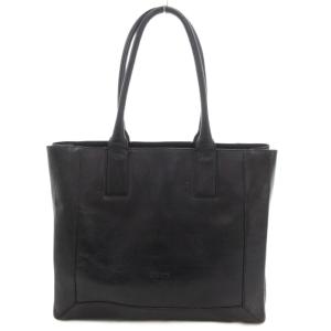 トートバッグ Hロゴ レザー スクエア 黒 ブラック /UO
