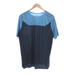 ON RUN ON CLOUDS PERFORMANCE-T ランニングシャツ Tシャツ 半袖 ロゴ L ブルー系