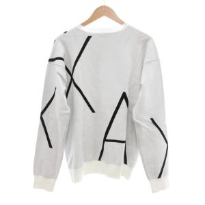 A/X ARMANI EXCHANGE ビックAXロゴ ニットプルオーバー セーター 長袖 L 白 黒 /UO