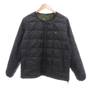 インナー ダウン ジャケット 紺 ネイビー ノーカラー /UO