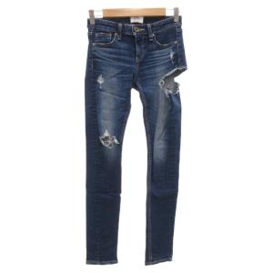 RIPPED スキニージーンズ デニムパンツ M ダメージ加工 インディゴブルー /AE