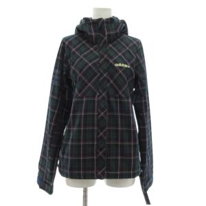 タグ付き ジップアップパーカー ジャケット S ネイビー グリーン チェック /UO