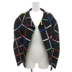 カーディガン チェック プリーツ ブラック