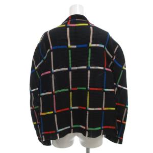 me ISSEY MIYAKE カーディガン チェック プリーツ ブラック