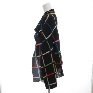 me ISSEY MIYAKE カーディガン チェック プリーツ ブラック