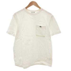 鹿の子地ポケット半袖Tシャツ M クルーネック ロゴ ワッペン 白 ホワイト TH4921 /AE