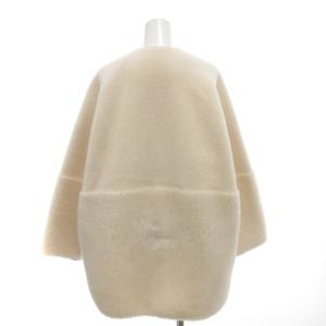 BEAUTY&YOUTH UNITED ARROWS 美品 ボアフェイクムートンリバーシブルコート 2WAY ノーカラー ミドル ハーフ丈 アイボリー /AE
