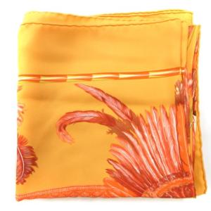 HERMES BRAZIL カレ90 スカーフ シルク オレンジ
