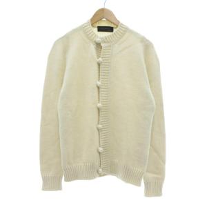 カーディガン ニット 長袖 ウール 白 ホワイト /UO
