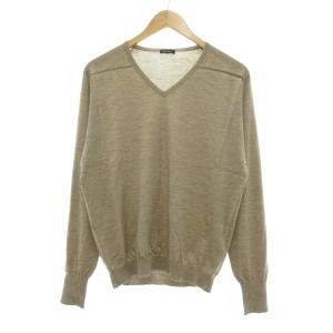 ニット セーター 長袖 Vネック カシミヤ シルク混 50 ブラウン系 /UO
