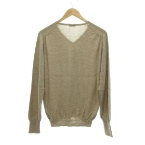 Cruciani ニット セーター 長袖 Vネック カシミヤ シルク混 50 ブラウン系 /UO