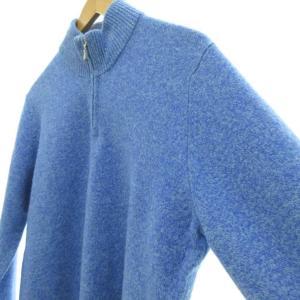 TOMORROWLAND tricot ニット セーター 長袖 ハーフジップ ウール L ブルー系 /UO