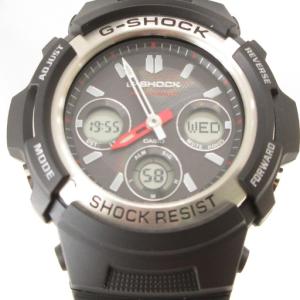 タグ付き マルチバンド6 腕時計 アナデジウォッチ 電波ソーラー 黒 ブラック AWG-M100-1AJF