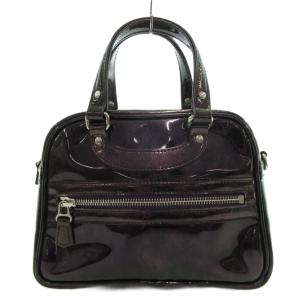 MINIMINI 2WAY リスボン ハンドバッグ エナメルレザー ラメ パープル系