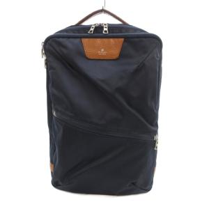 Progress リュックサック バックパック ナイロン 牛革 レザー ネイビー 02391 /UO