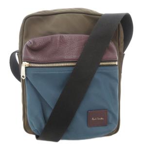 ショルダーバッグ メッセンジャー ロゴ ナイロン レザー マルチカラー /AE