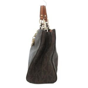 MICHAEL KORS シンシア ミディアム シグネチャー ロゴ サッチェル トートバッグ チェーン MKロゴ 茶 ブラウン /AE