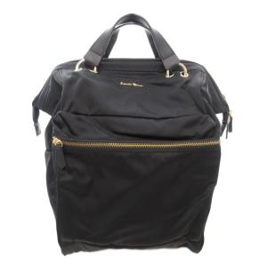 リュックサック デイパック ロゴ ナイロン 黒 ブラック /AE