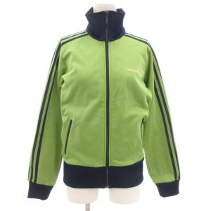 00s トラックジャケット ジャージ L ジップアップ ロゴ刺繍 トレフォイル 万国タグ ワンポイント