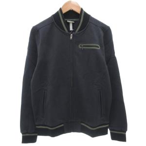 タグ付き ジャケット ブルゾン L ヘリンボーン ジップアップ ダークグレー /AE