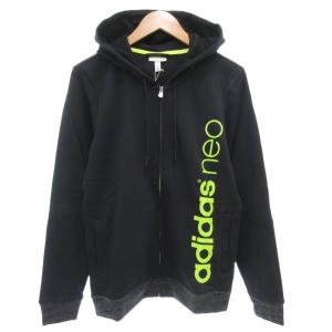 タグ付き パーカー フーディ L 長袖 ジップアップ ロゴ 黒 ブラック /AE