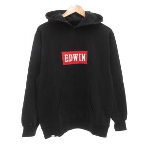 タグ付き パーカー フーディ L プルオーバー 長袖 ロゴ プリント 黒 ブラック /AE