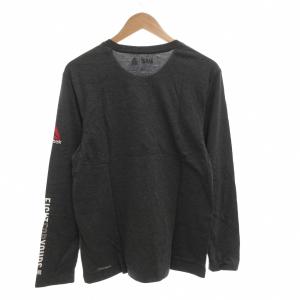 Reebok タグ付き UFC ロンT Tシャツ L 長袖 クルーネック プリント グレー /AE