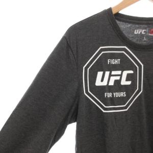 Reebok タグ付き UFC ロンT Tシャツ L 長袖 クルーネック プリント グレー /AE
