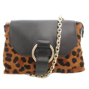 シャーロット CHARLOTTE チェーンショルダーバッグ 斜め掛け クロスボディ ハラコ レザー レオパード柄
