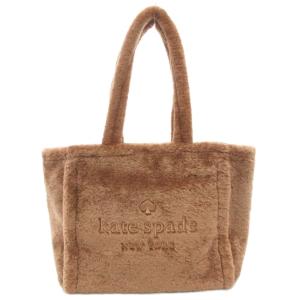 エラ フォウ シアリング トート ハンドバッグ 肩掛け フェイクシャーリングファー ロゴ刺繍 茶 ブラウン