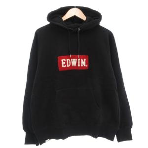 タグ付き プルオーバーパーカー L フーディ 長袖 ロゴ 黒 ブラック /AE