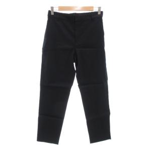 25SS 洗えるリネンレーヨンストレッチテーパードパンツ スラックス 40 麻 イージー 黒 ブラック