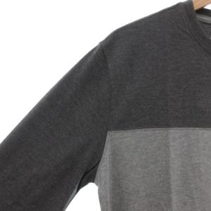 Eddie Bauer EddieBauer タグ付き Tシャツ M 長袖 バイカラー クルーネック ロゴ グレー /AE