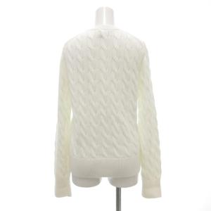 Polo by Ralph Lauren ケーブルニット コットン クルーネック カーディガン 長袖 M 白 ホワイト /UO