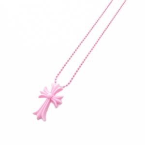 2019 ラバー CHクロス ネックレス  ピンク