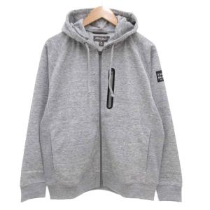 タグ付き パーカー フーディ M ジップアップ 長袖 ロゴ グレー /AE