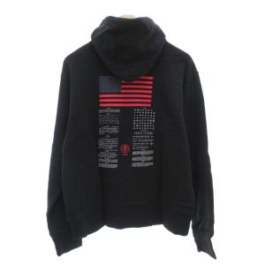 ALPHA INDUSTRIES タグ付き パーカー フーディ L 長袖 ロゴ バッグプリント 黒 ブラック /AE