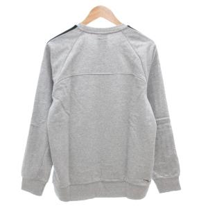 adidas タグ付き ESS 3S スウェットクルー トレーナー L 長袖 ロゴ スリーストライプス グレー X20821