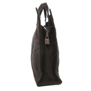 HERMES エールラインMM トート ハンドバッグ カナデ付き キャンバス グレー