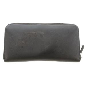 PRADA 長財布 ウォレット ロゴ レザー 本革 無地 黒 ブラック /AE