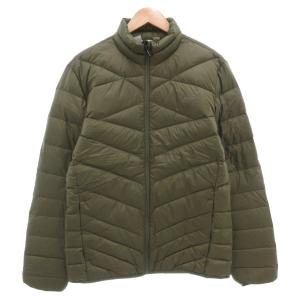 タグ付き ダウンジャケット M パッカブル ジップアップ ナイロン カーキ /AE