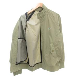 LACOSTE 美品 2.5レイヤースイングトップジャケット L ロゴ ナイロン カーキ BH063EL /AE