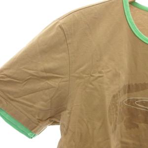 LACOSTE リンガーTシャツ 半袖 4 L クルーネック プリント ベージュ /AE
